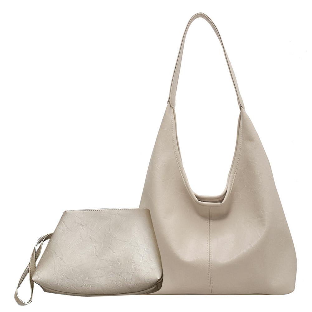 Women Leather Shoulder Bag Fashion Hobo Bag and Clutch Casual 2pcs Shoulder Bag and Handbag Set Satchel Hobo Bag Commuting Bag