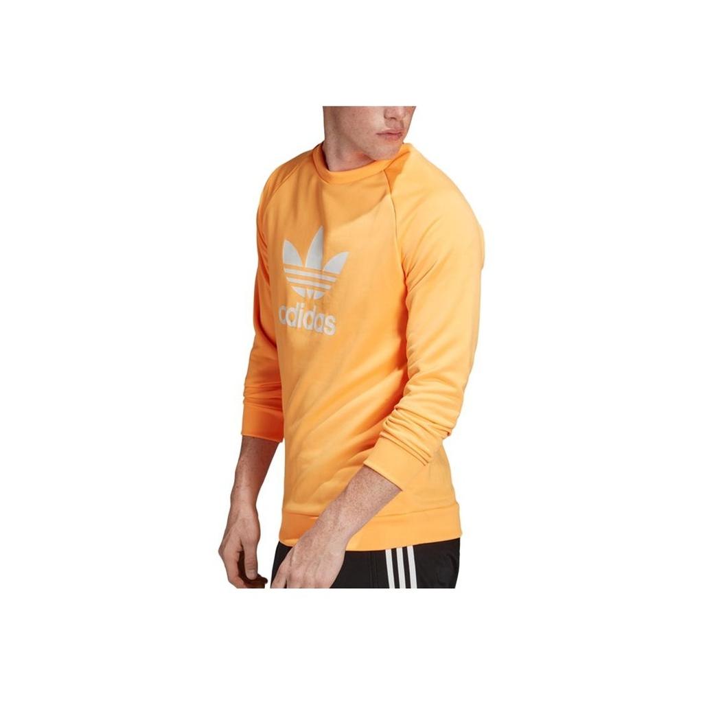 Adidas Originals Trefoil Logo Print Crewneck Sweatshirt Men Sweatshirt Shining-Orange EJ9679