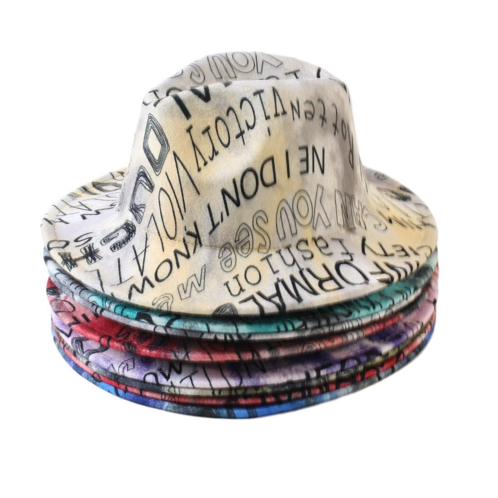 New European and American style letter printing fashion top hat men's and women's fashion jazz hat sunscreen sun hat