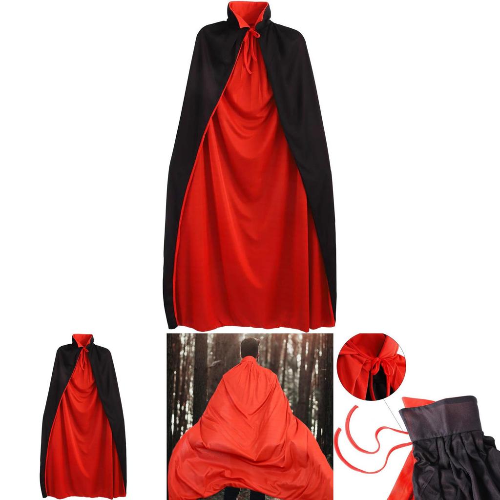 Vampire Costume Cloak With Hood For Halloween Cosplay Adults Dress Up Prop