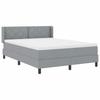 Box Spring Bed with Headboard Light Grey 200 x 140 cm Fabric