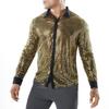 Summer Men's Long-sleeved Performance Clothes Striped Shirts Buttons And Sequins Shiny Shirts For Disco Parties Nightclubs
