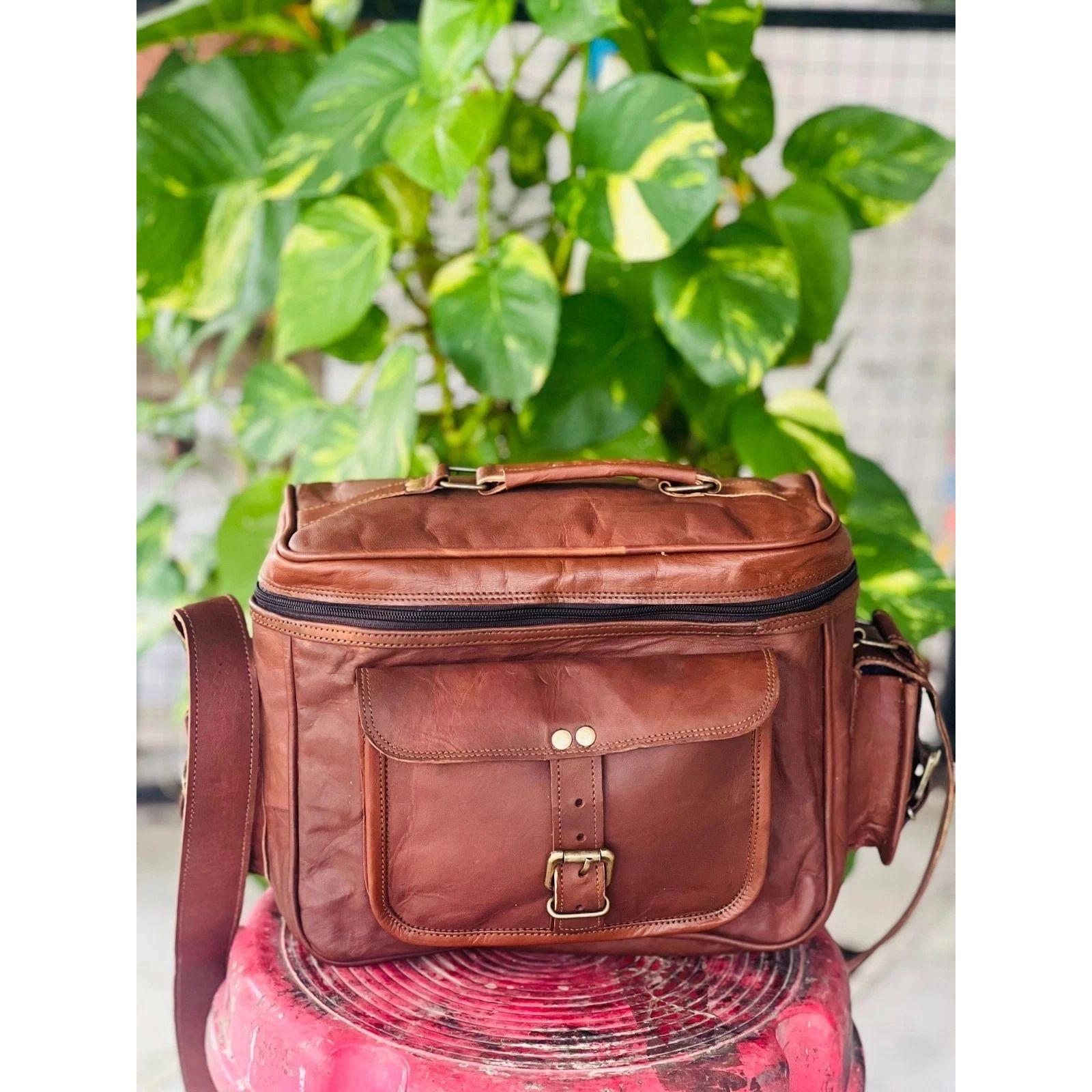 

Goat Leather Warranty Bag Camera Classic Bag Padded Satchel Bag 11 x 9 x 5 in