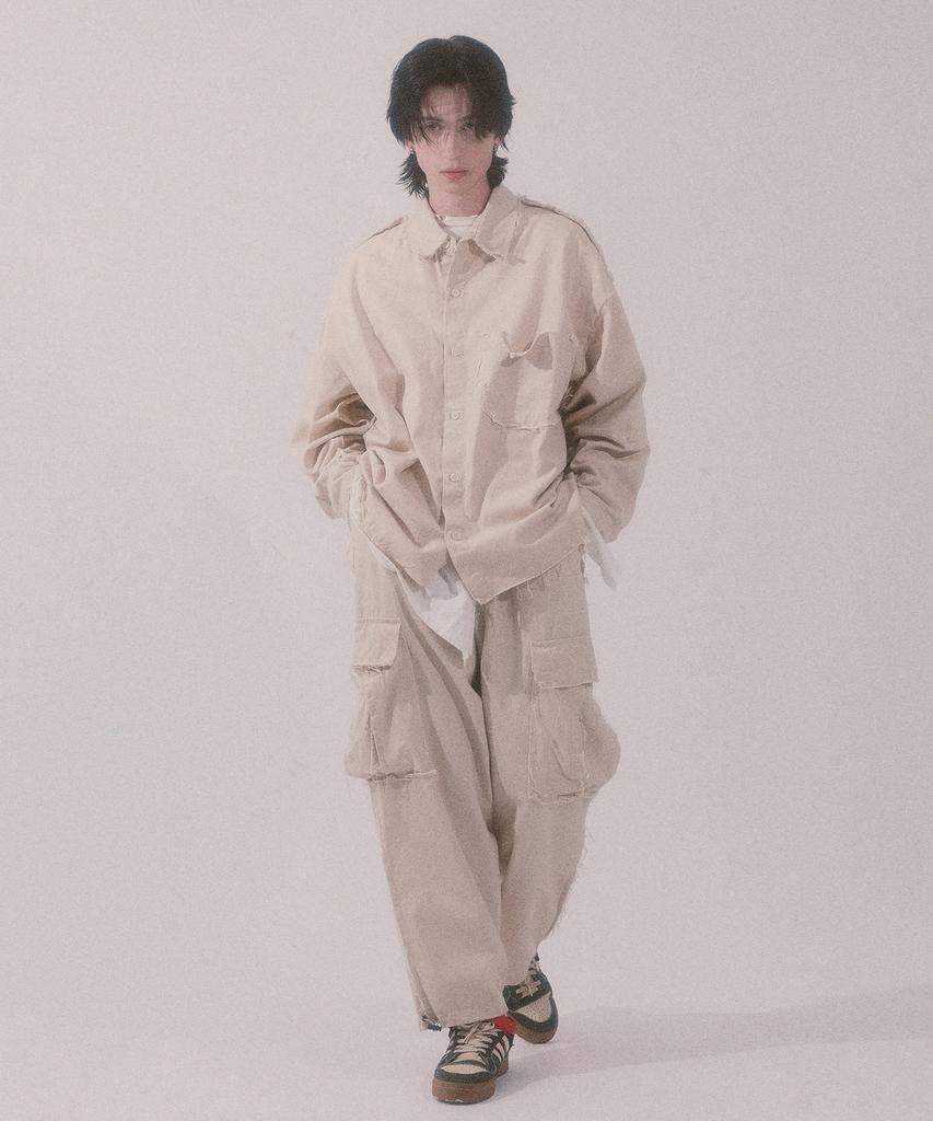 Nainneoscheu Grunge Wide Cargo_Lightbeige