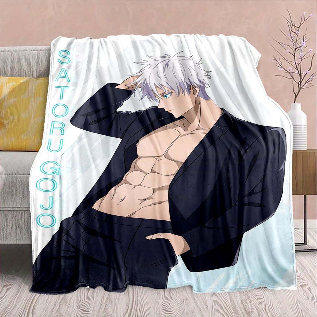 Jujutsu Kaisen Flannel Cartoon Blanket Soft Warm Throw Lightweight Cozy Sofa Bed Decor -QJY