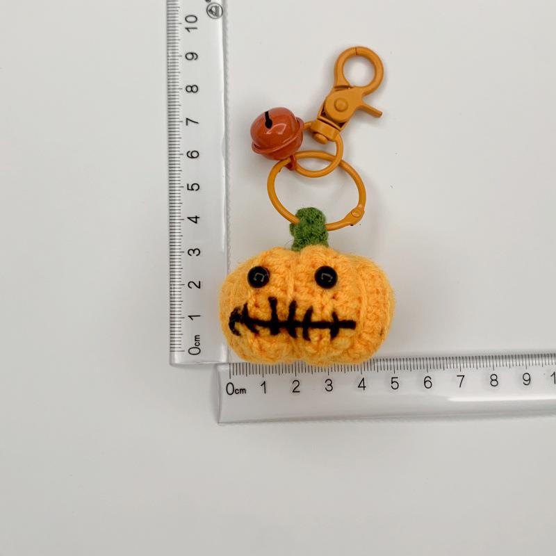 Handmade Halloween Pumpkin Crochet Keychains & Ornaments