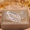 Titanium steel , wide version open leaf multi-layer steel wire K gold-plated leaves, personalized tide brand stainless steel 