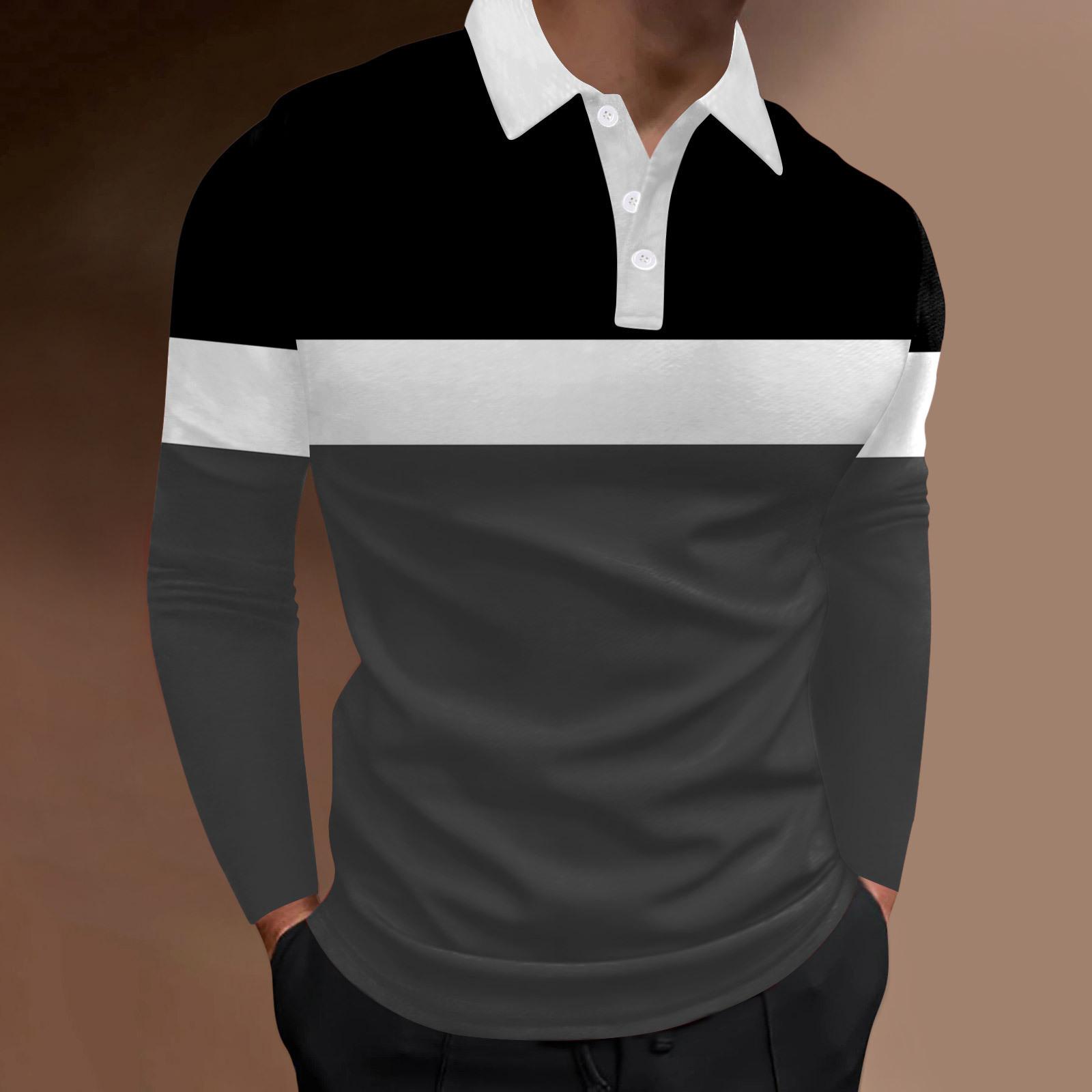 

Мужской новый свитшот мужские пуговицы длинный рукав повседневный приталенный мужской спортивный лацкан рубашка поло 5XL