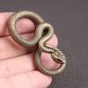 3pcs Antique Brass Snake Tea Pet Ornament Small Copper Desk Decor Chinese Brass Craft Decoration.