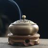 [BERESHITH] Oriental-style Incense Burner and Incense Holder Set with Lid, Antique Copper, Stylish Interior, Buddhist Altar Accessories (Medium)