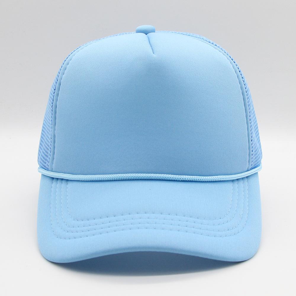 New Trucker Caps Men Women Plain Blank Foam Mesh Baseball Cap With Rope Summer Breathable Outdoor Sport Sun Visor Hats
