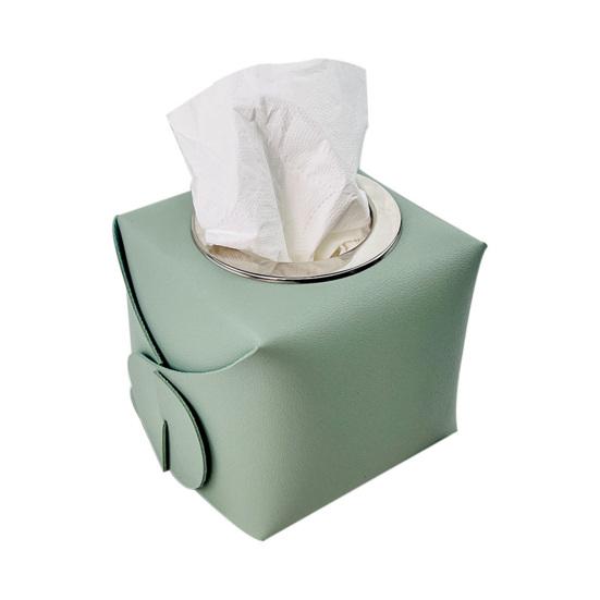 Roll Paper Storage Box Durable High Capacity Faux Leather Car Tissue Holder for Toilet
