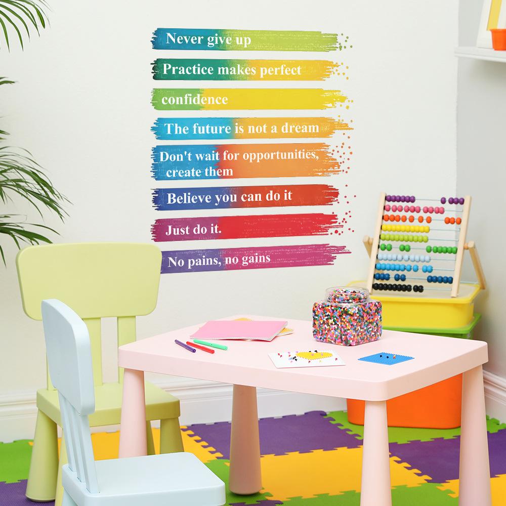 Personal Rainbow Inspirational Quotes for Living Room, Home Decor, Wall Art Stickers