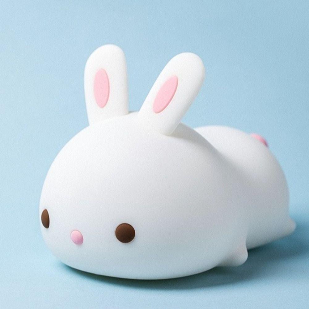 

Silicone Rabbit Night Light 16 Colors LED Night Lights Portable Ambient Light Bedside Light белый