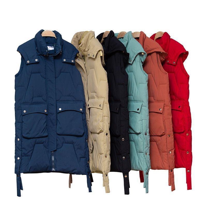 Modische Baumwollweste für Damen, mittellang und lang, Herbst und Winter, verdickte warme Weste, Jacke, schlanke und dünne Studentenweste, Flut