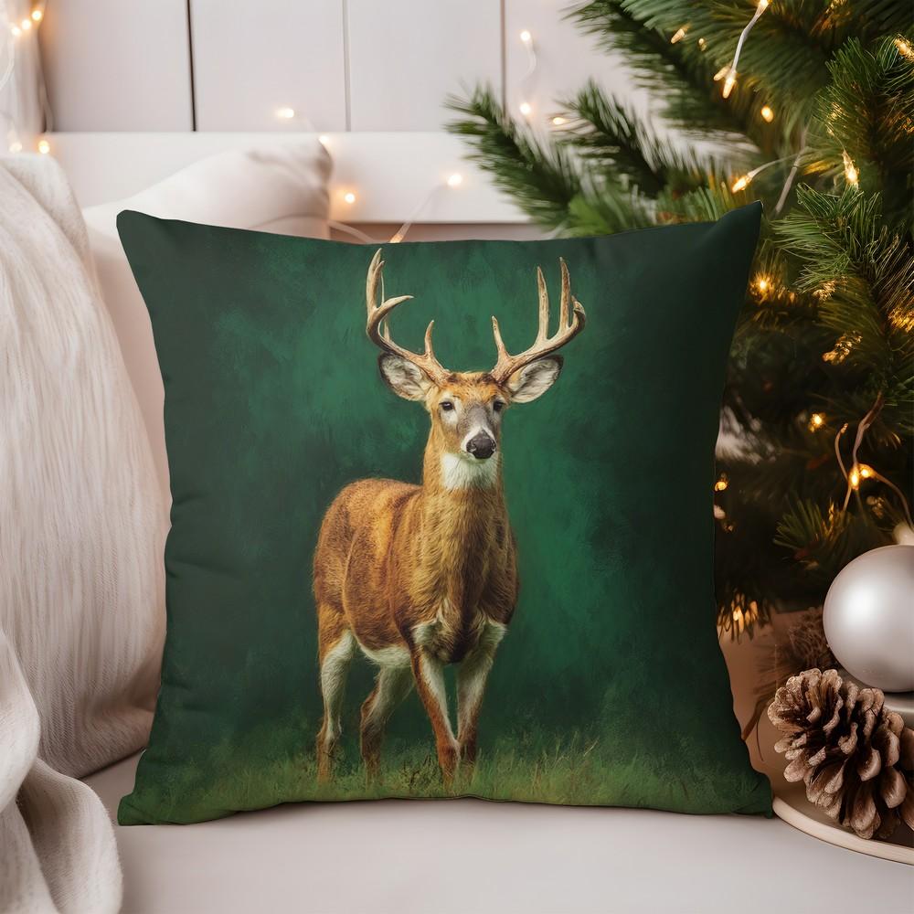 

Домашний Декор Рождественский Венок Подушка для Праздничного Декора Узор Наволочка Подходит для Дивана Спальни Автомобиля Наволочка 16x16Inch