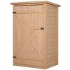 Wooden Small Shed, Garden Storage Shed with Shelves and Bolt Latch, 75L x 56W x115H cm, Natural
