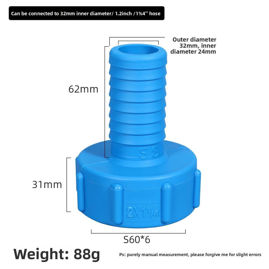 1000L IBC Tankadapter 60mm Grobgewinde Hahnanschluss Wassertankanschluss Für Hausgarten Wasserablaufverbindungen 1 Stück
