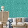 Wallpaper Geometric Pattern Turquoise and Sea for Living Room and Bedroom 50x1000
