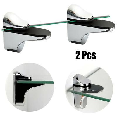 2pcs Adjustable Glass Shelf Holder Clamps Bathroom Support Brackets Shelves Holder For 3-20 Mm Thick Shelf Glass