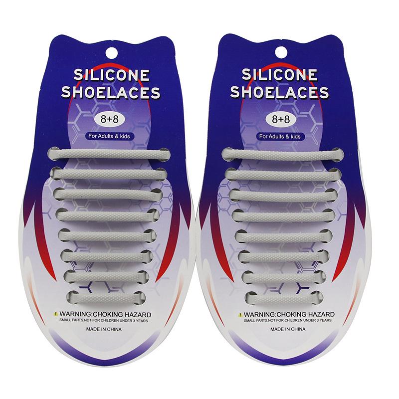 16Pcs Round Silicone Shoelaces without ties No Tie Shoe laces Elastic Laces Sneakers Kids Adult Rubber Quick Shoelace for Shoes