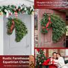 Winter Artificial Horse Head Wreath Artificial Cedar Garland Mantle Wall Indoor Outdoor Christmas New Year Decorations Ornament
