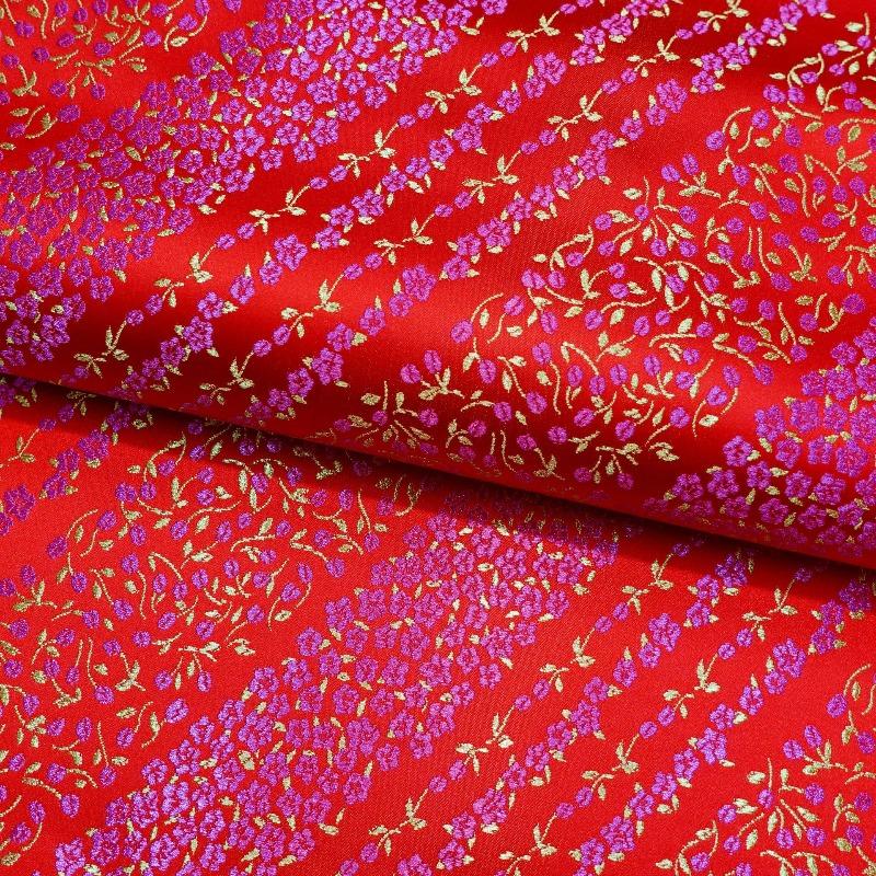 

500cm Osmanthus Patterned Jacquard Fabric Weave Brocade Silk Fabrics for DIY Dress Cheongsam Jacket Designer Patchwork Material 500x114cm
