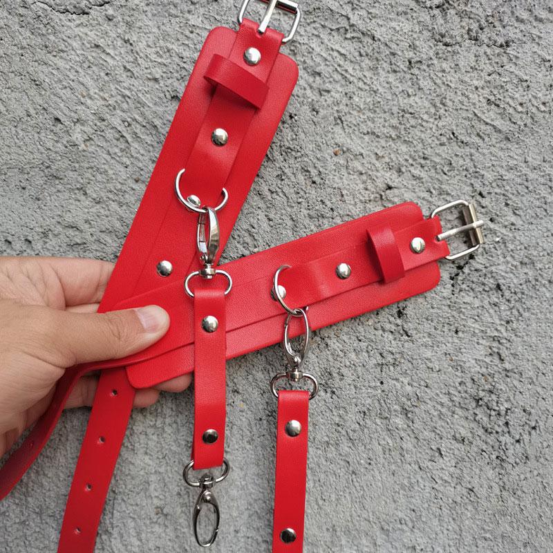 Fashion Women's Leather Bondage Waist Chain Bowknot Garter Belt Hip Lift Women Lingerie Gothic Bras Black Erotic Sex Underwear