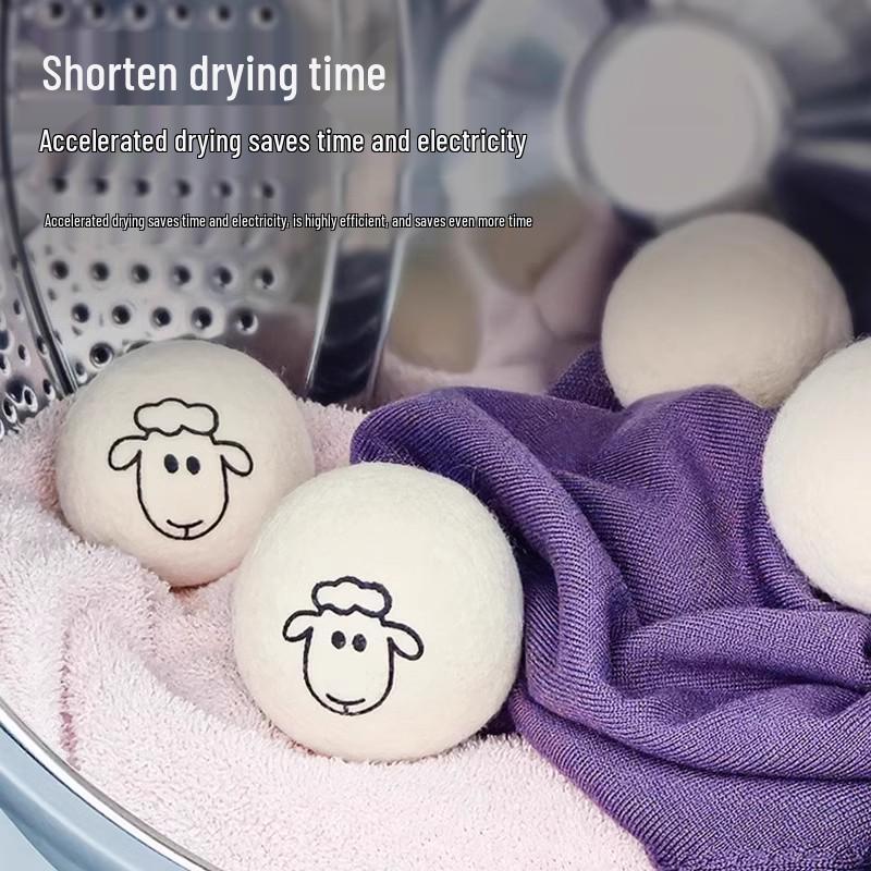 New Zealand Wool Dryer Balls: Anti-Static, Anti-Tangle, Wrinkle Removal, Water Absorption, Felted White Balls.