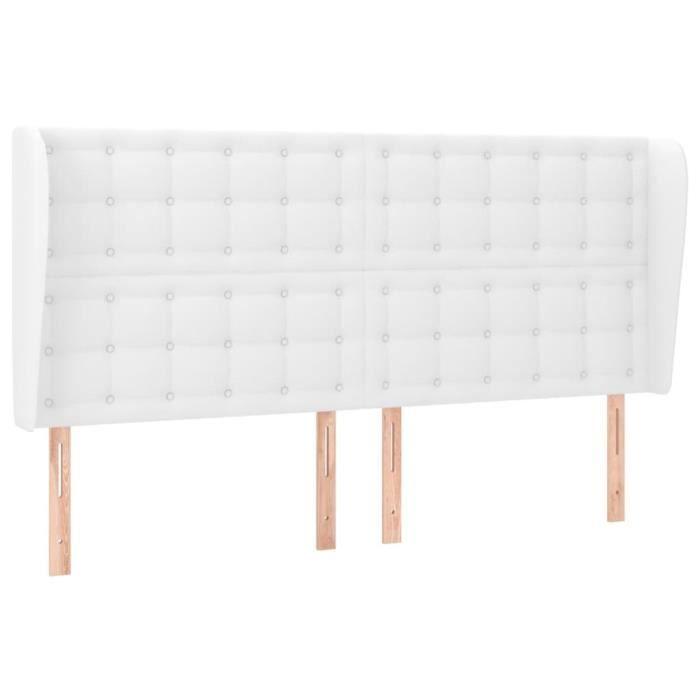 VidaXL Tête de lit avec oreilles Blanc 163x23x118-128 cm Similicuir3118053
