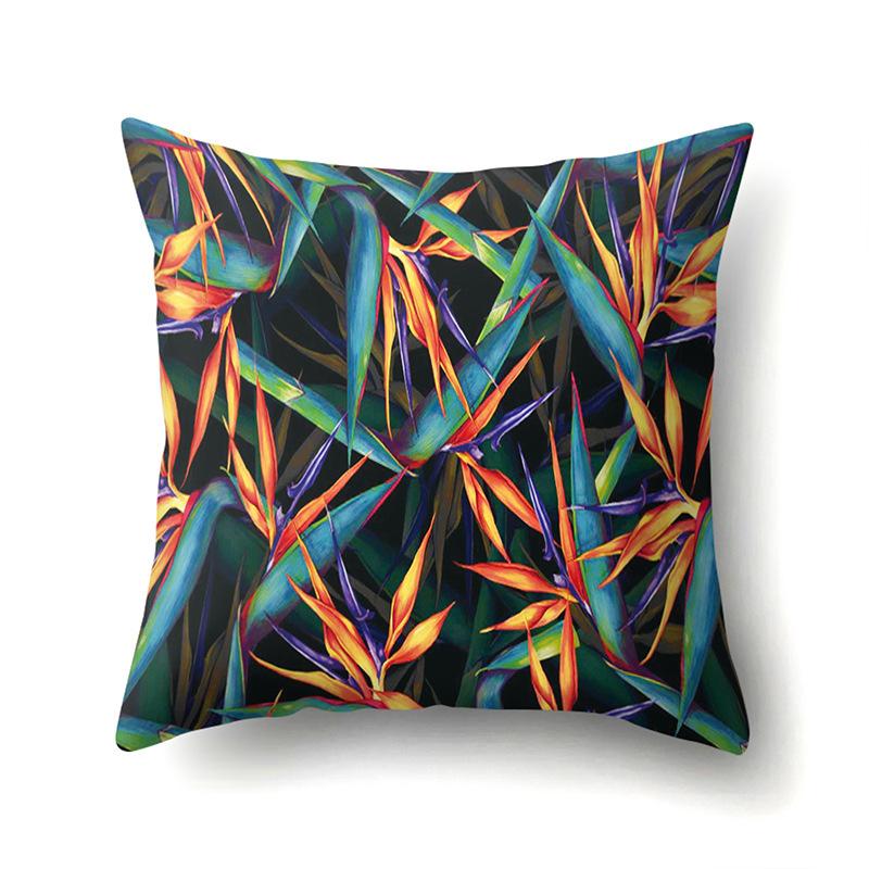 Polyester Pillowcase Plant Decoration Home Printed Pillow Car Waist Cushion Sofa Bed Head Cushion Cover