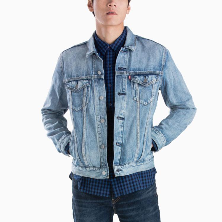 Levis Denim Jacket With Collar Men Jackets Light-Denim-Blue 72334-0351