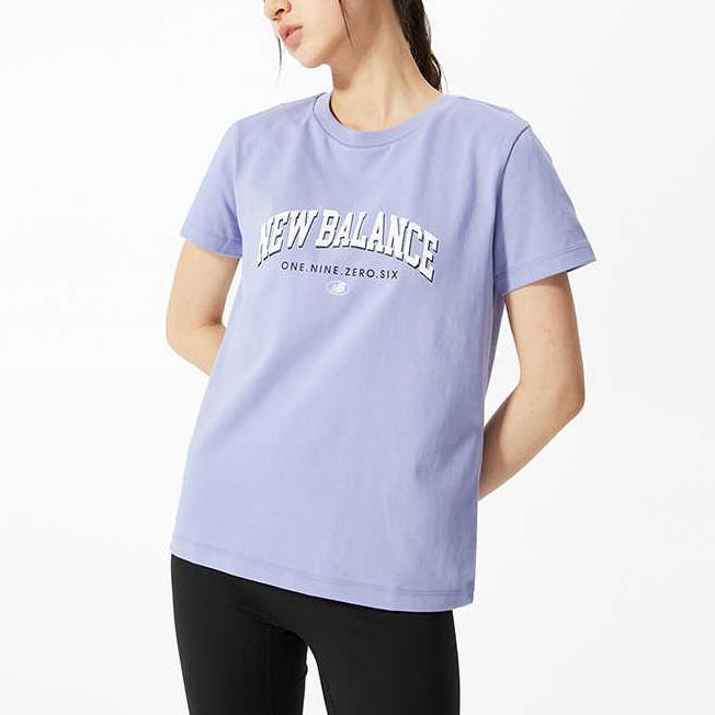 New Balance T Shirts Women's Purple Crew Neck Moderate Straight Fit 5EC27152-DV