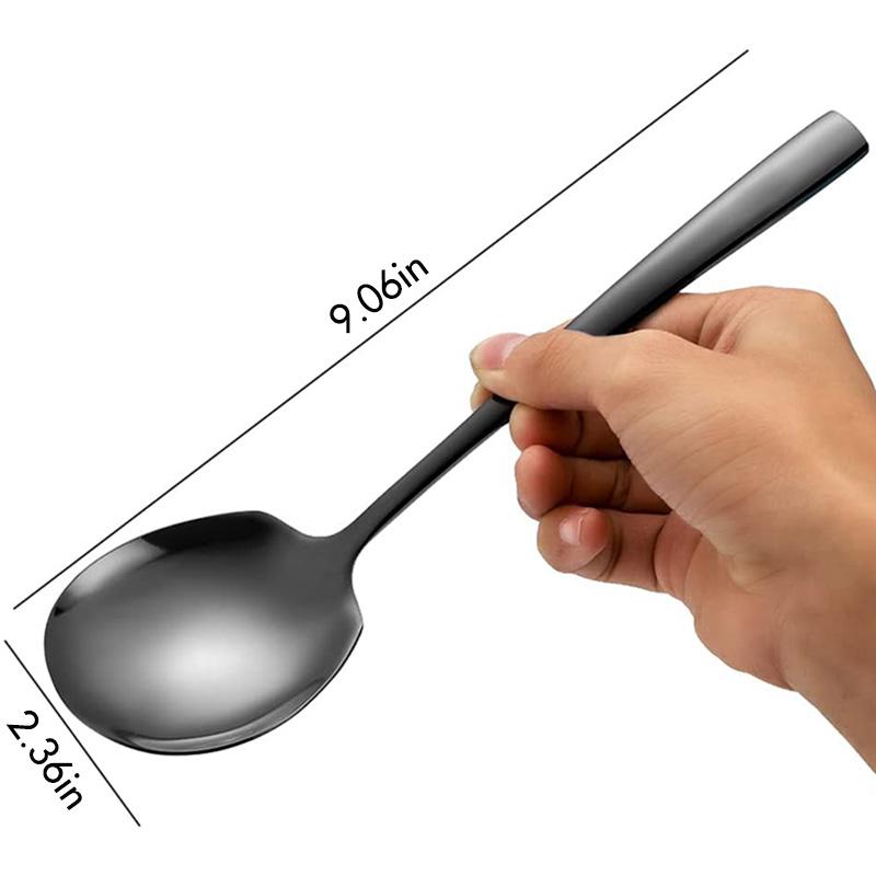 Premium 6PCS Stainless Steel Serving Spoon Set for Catering, Large Serving Utensils Buffet Spoons Restaurant Supplies