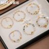 Handmade Floral Pearl Bracelet Women With Freshwater 18K Gold Plated Alloy Sweet Elegant Jewelry Accessory