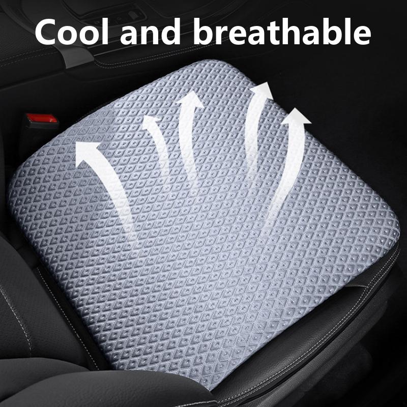 Memory Foam Car Seat Cushion for Summer, Suitable for Office and Car Use,Breathable and Cool Heightening Height Boost Mat