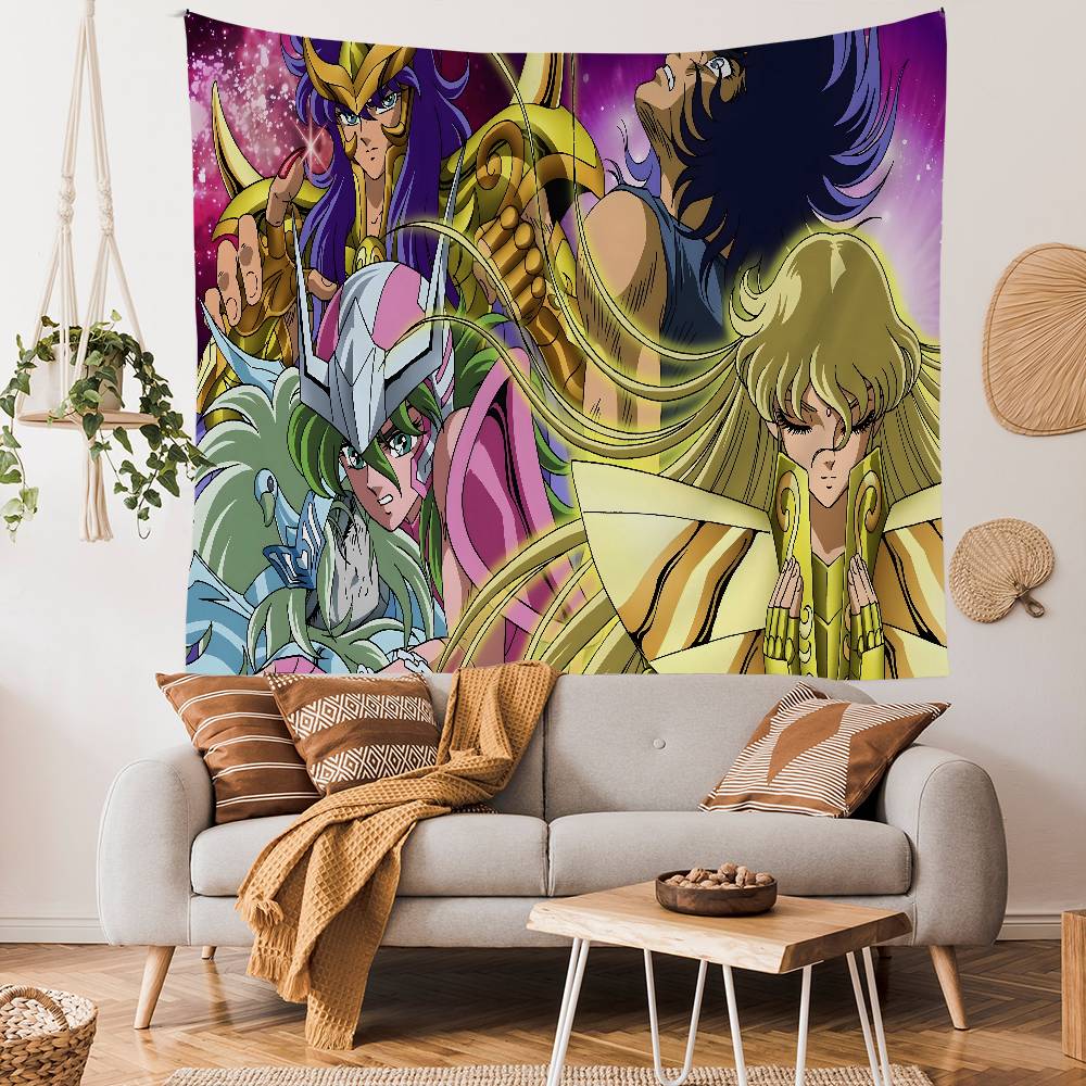Retro Saint Seiya Anime Tapestry Indian Buddha Wall Decoration Witchcraft Bohemian Hippie Wall Hanging Sheets