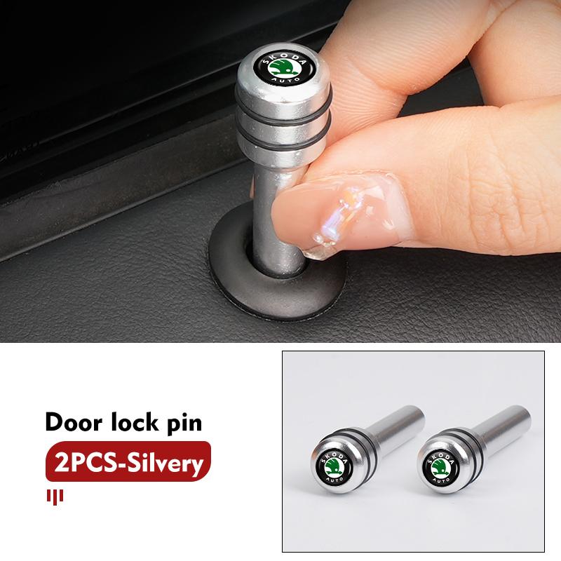 AAAAK1 Car Door Lock Pin Knob Pull Security Insurance Accessories For Skoda OCTAVIA RS FABIA KAMIQ KAROQ KODIAQ RAPID SCALA SUPERB