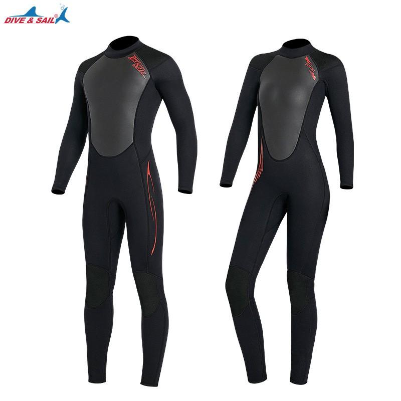 3mm Neoprene Wetsuit Full Body Long Sleeve Men Women Diving Surfing Snorkeling Warm Water Sports