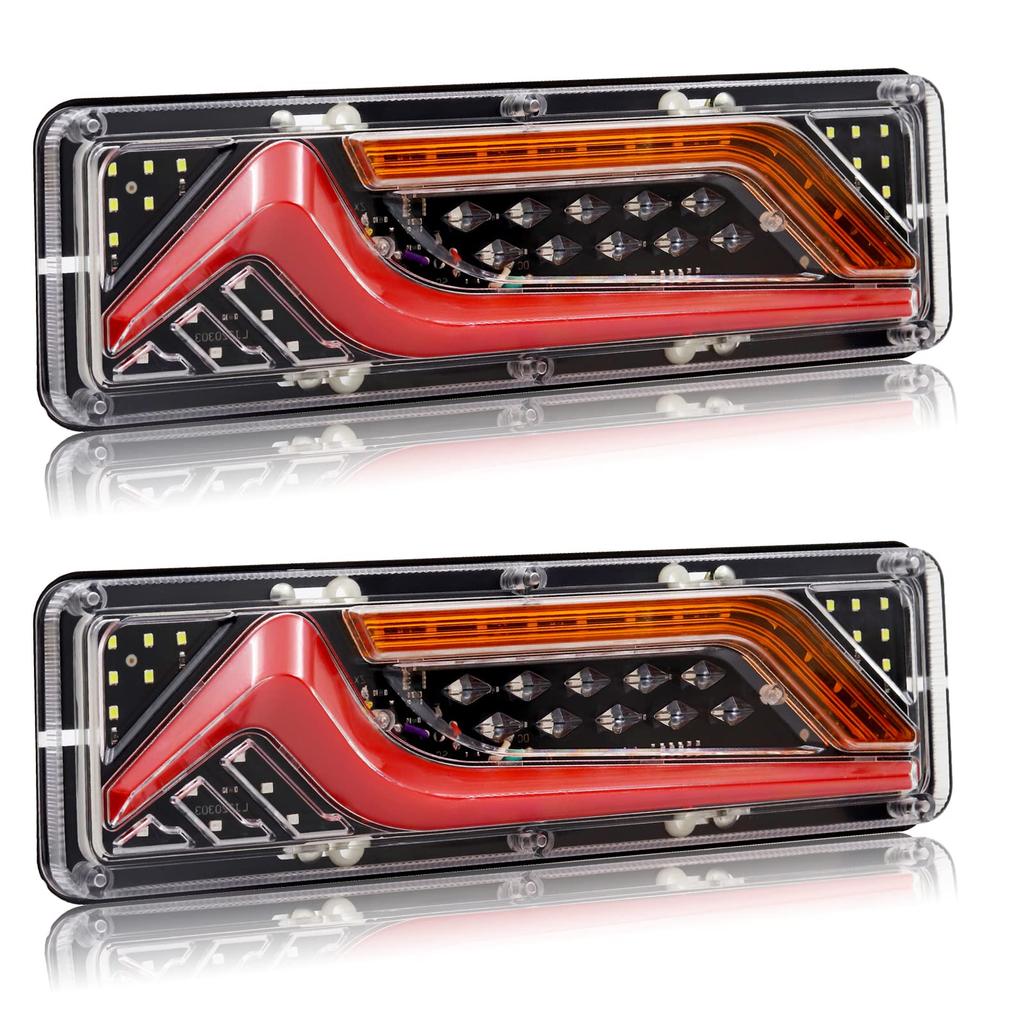 Ygmylandbb LED Truck Tail Sequential Flowing Turn and Small Rear Set of 2 and for and Boats Lights, 12V, Signals, Tail, Brake, Lights, Combination,