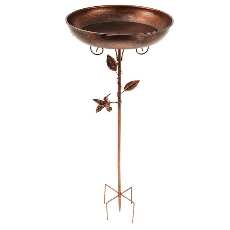 

A34R Vintage Style Standing Bird Bath Bowl For Outdoor Garden Sturdy Iron Bird Bath For Outside Yard Patio