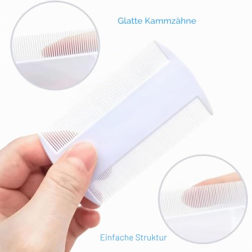 Flea Comb for Pets 4 Pack, Double-Sided Fine Tooth Lice Comb, White Pet Grooming Comb for Dogs and Cats, Effective Removal of Fleas, Lice and Nits