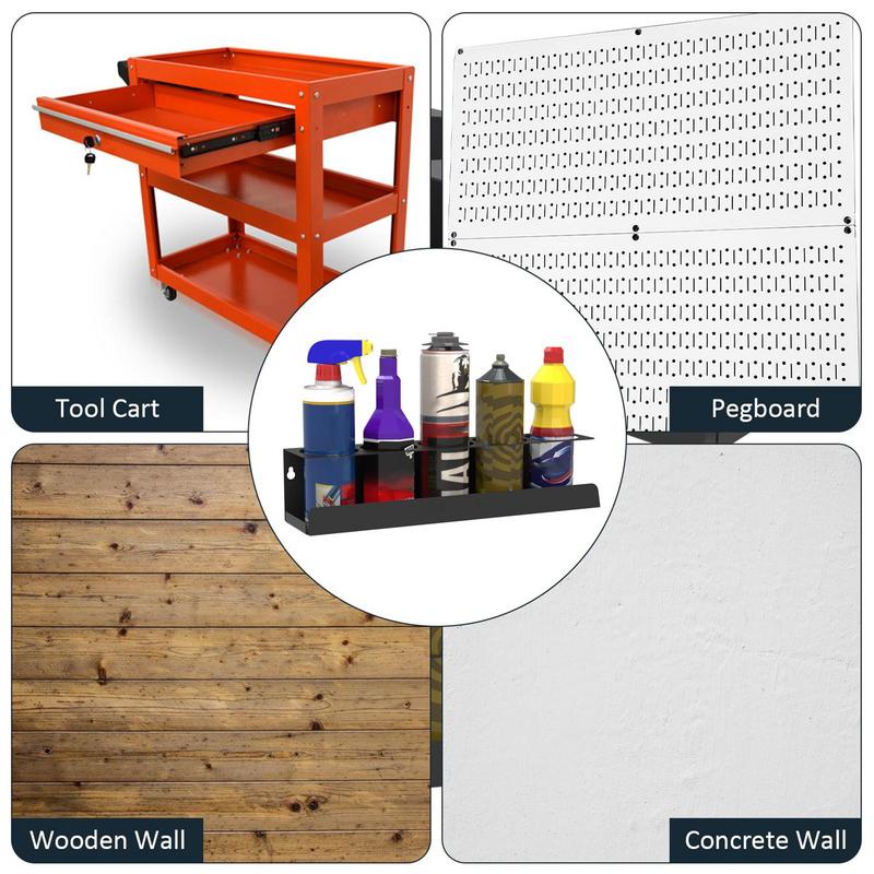 Spray Can Organizer Tool Organizer Steel Shelf Storage Rack For Paint Bottle Can Organization Storage Paint Can Holder For