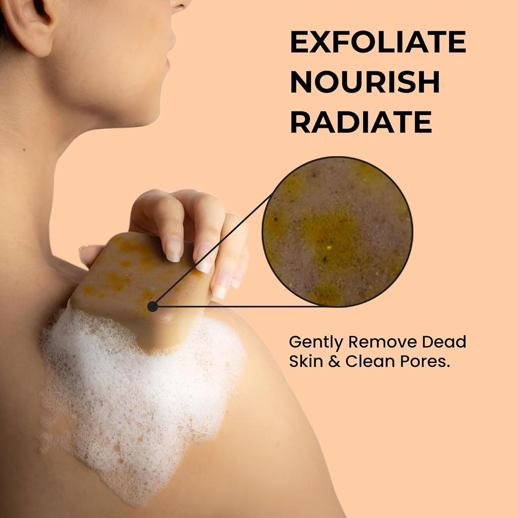 Savons Ghar Bois de Santal & Safran Savon de Bain Fait Main 100 Grammes Pack de 2 Pour une Peau Éclatante et Lumineuse