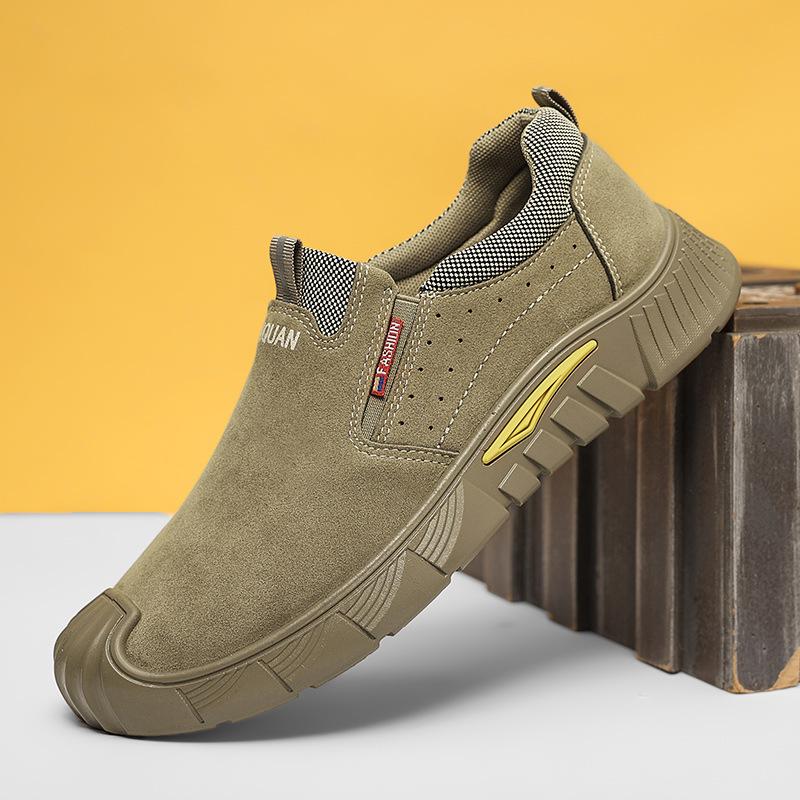 New Men's Shoes Autumn Labor Insurance Shoes Low-top One-pedal Thick-soled Non-slip Work Shoes Tooling Trendy Shoes Fashion Casual Shoes