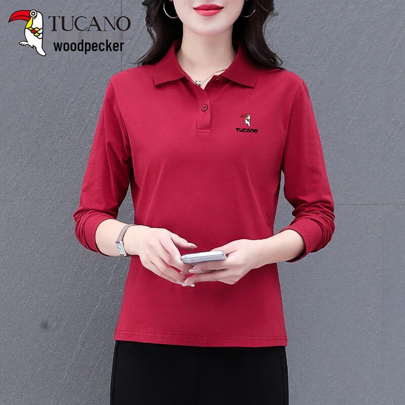 Woodpecker Women's Cotton Blend Long Sleeve Polo T-Shirt