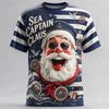 Men Christmas Short Sleeve T-shirt Santa Claus 3D Print Tee Xmas Graphic Tops Ugly Christmas Party Costume Holiday Gift for Male