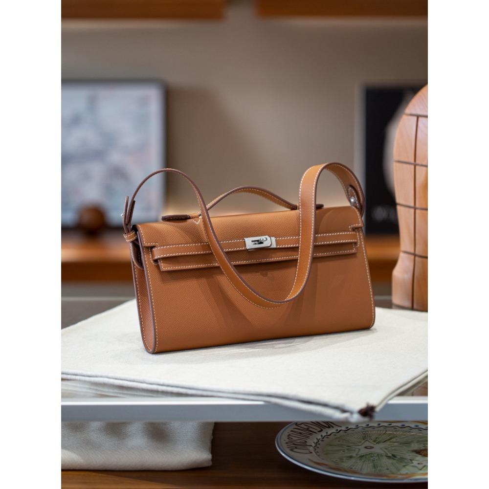 Years New Leather Palm Pattern Crocodile Pattern Cut Clutch Bag Long Armpit Handbag Cross-border