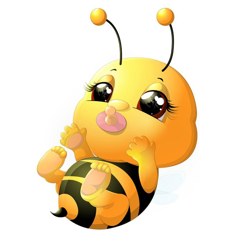 Cute Little Bee Cartoon Insect Car Stickers Waterproof Vinyl Decals Auto Body Window Decor Motorcycle Helmet Stickers M461