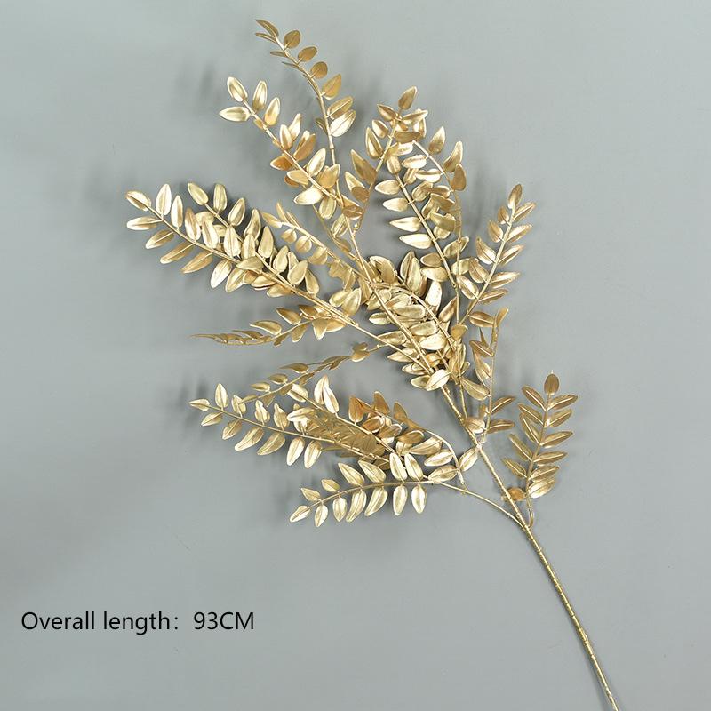 Artificial Flowers for Golden Leaves Grass PE DIY Indoor Outdoor Home Garden Party Room Bedroom Wedding Table Centerpiece Decor